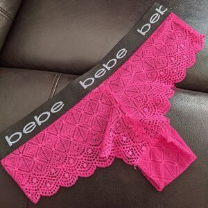Bebe Sexy Cheeky Lace Scallop Edge Panty Size Small